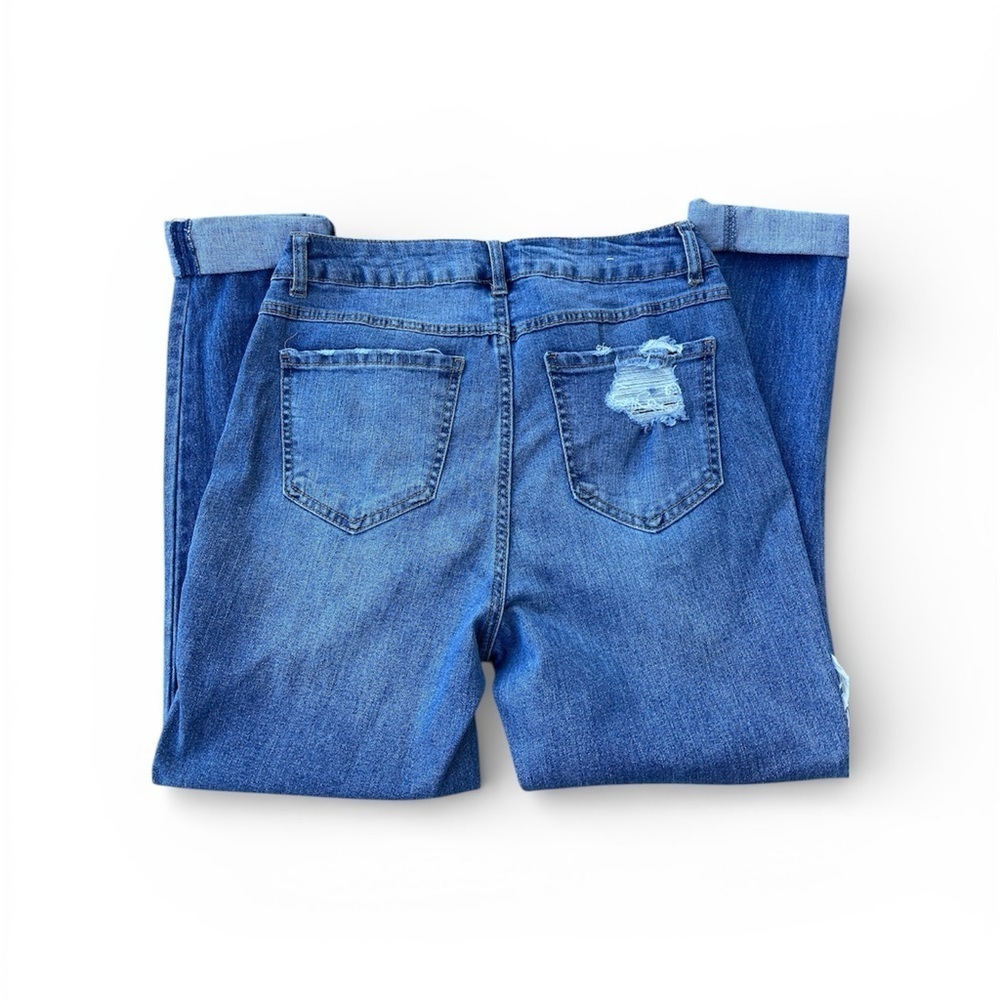Blue Spice Distressed Boyfriend Jeans Ankle Length size 9 - Picture 3 of 6